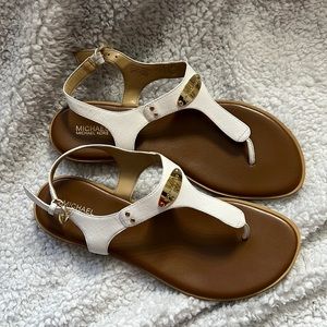 Brown and white Michael Kors sandals size 10